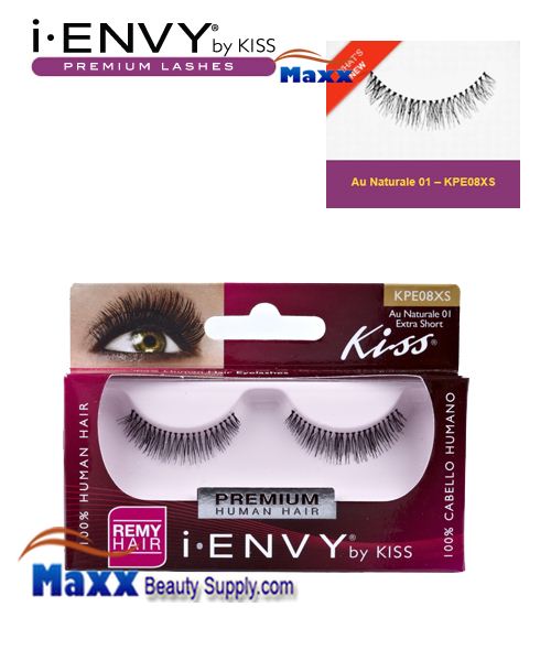 12 Package - Kiss i Envy Au Naturale 01 Eyelashes - KPE08XS - Extra Short